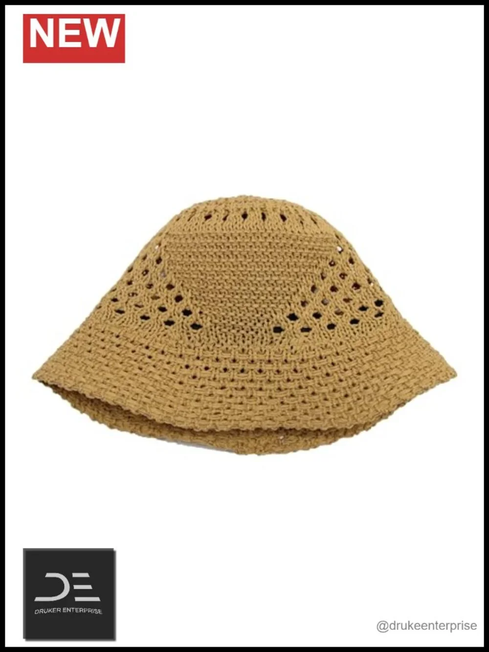 Straw Bucket Hat for Women - Packable Woven Knitted Sun Hat
